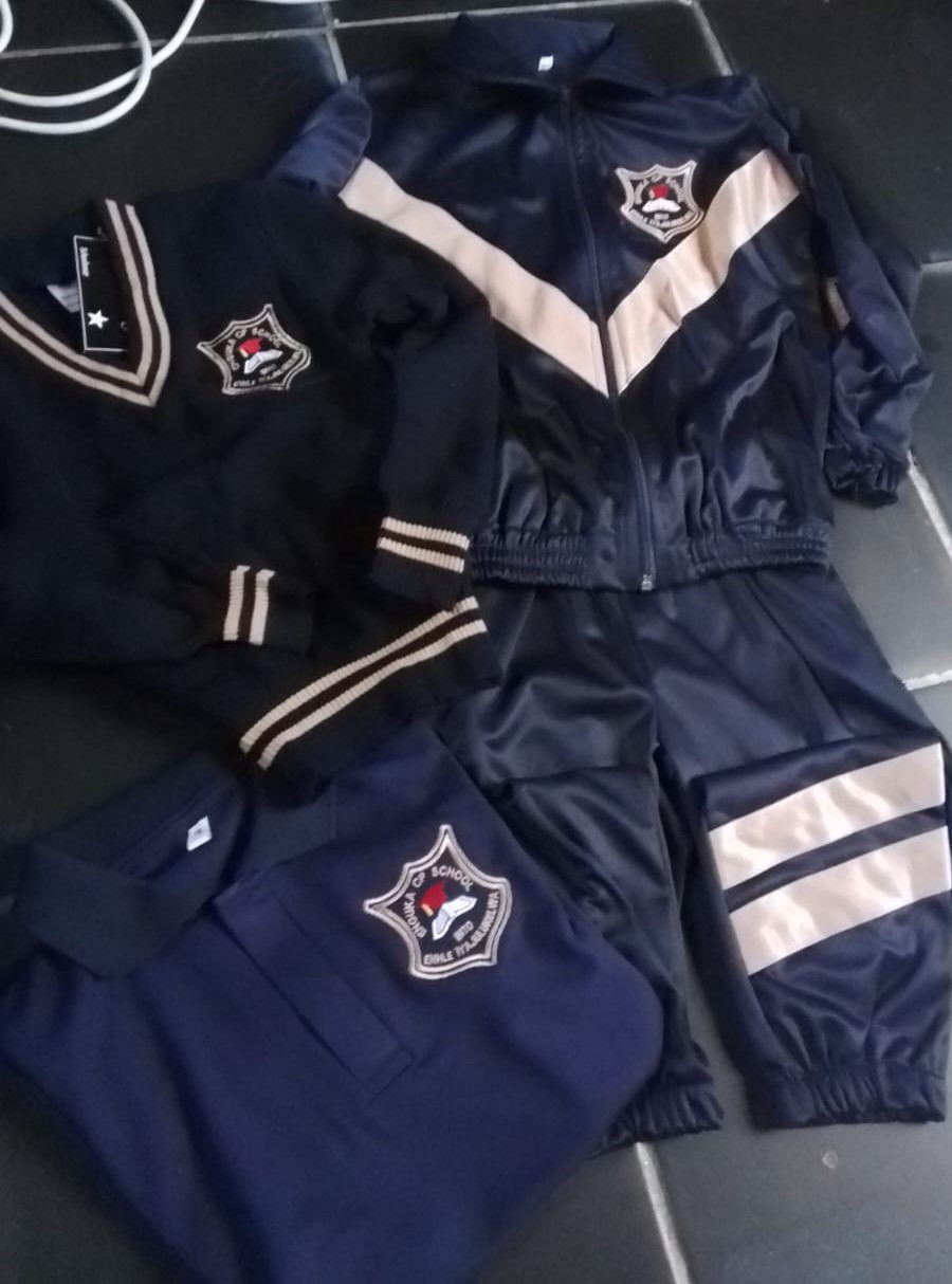 Navy tracksuits with Ikhwezi C.B. School embroidery